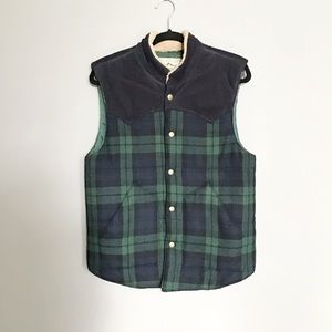 Lucky quilted plaid and corduroy vest